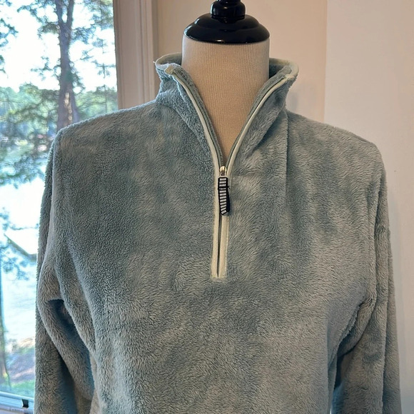 The. North Face Ladies Osito Quarter Zip, Medium, Aqua Blue/Green, EUC - Picture 3 of 9
